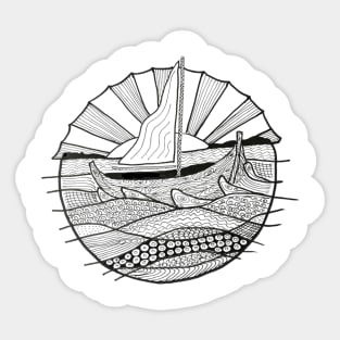 Boat in the sea Sticker